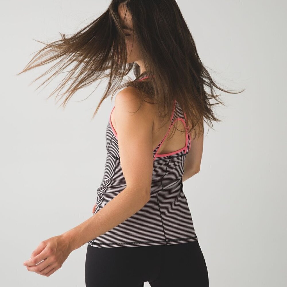 NWOT Lululemon Satnam Tank Mini Pop Stripe / Pink Lemonade Size 6